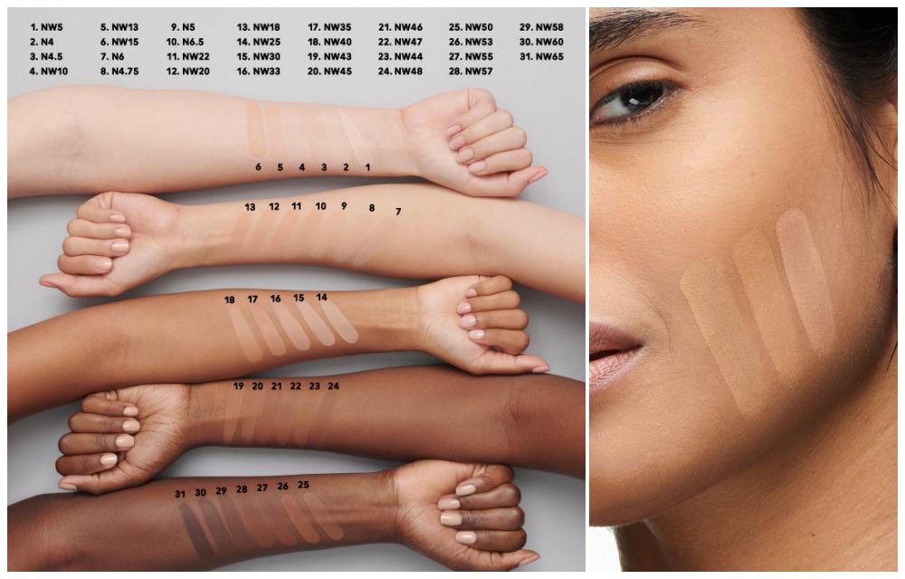 tonos base maquillaje MAC diferencias NC y NW en distintos tonos de piel
