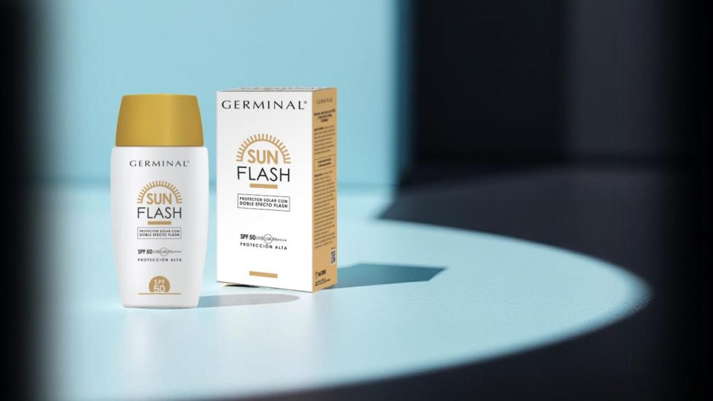 Germinal Sun Flash SPF50, protector solar facial con efecto buena cara e hidratación